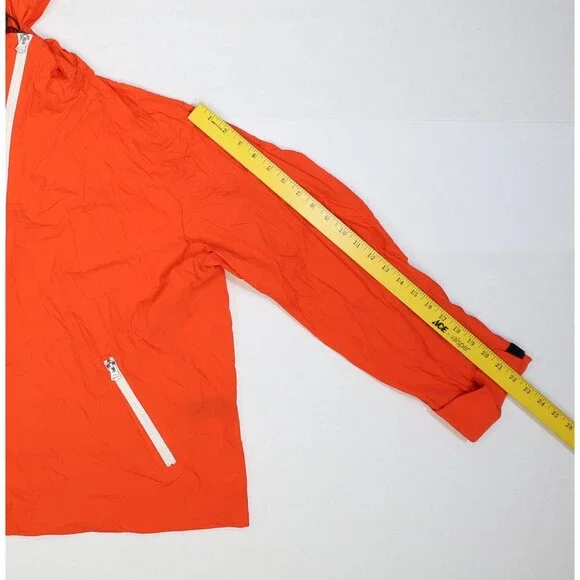 Rag & Bone Penn Windbreaker Jacket Mens Large Orange Hooded Nylon Rain - Picture 4 of 12